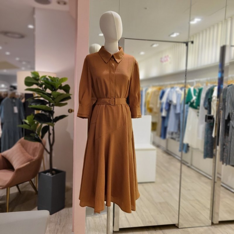 숲(SOUP) SOUP SY8OP82 셔츠형 벨티드 롱 피스