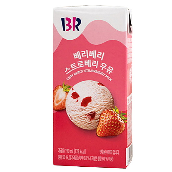배스킨라빈스 베리베리 스트로베리 멸균우유 190ml