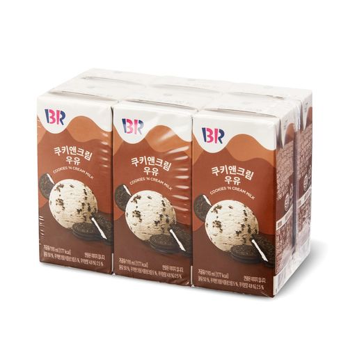 배스킨라빈스 쿠키앤크림 우유 190ml