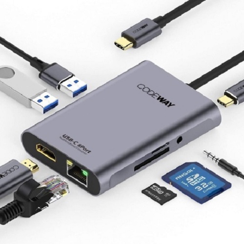 티에프엔아이엔씨 코드웨이 8in1 멀티허브 (8포트/USB 3.0 Type C)