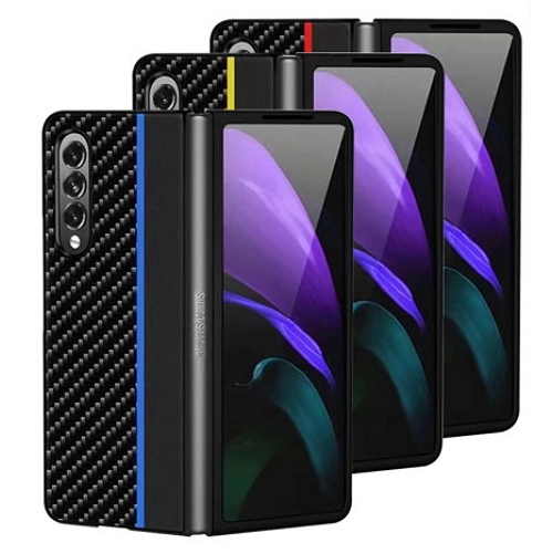 데켄스  갤럭시Z 폴드2 레더 카본 라인 케이스