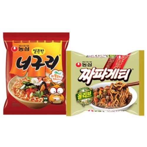 농심  짜파게티5개 + 얼큰한너구리5개