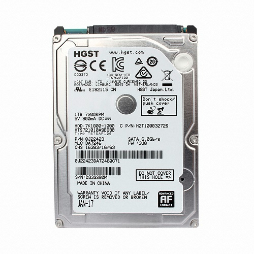 HGST Travelstar 7K1000 7200/32M/노트북용 [HTS721010A9E630, 1TB]