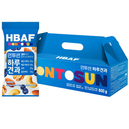 (주)바프 HBAF 먼투썬 하루견과 블루 선물세트 20g 30개입