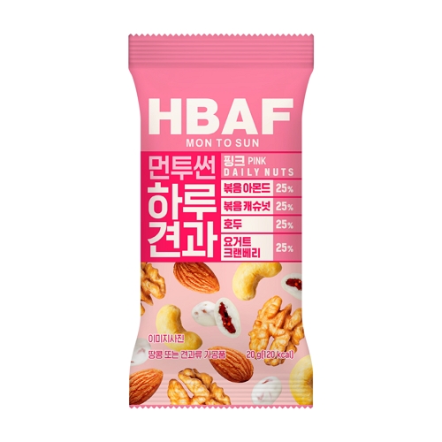(주)바프 HBAF 먼투썬 하루견과 핑크 선물세트 20g 30개입