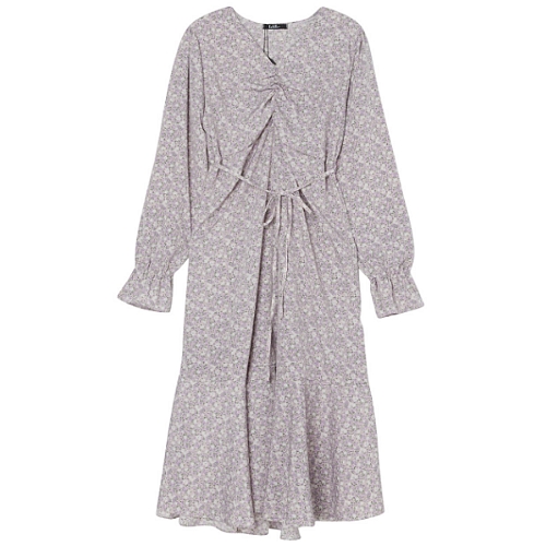 랩 브이넥 중앙 셔링 플라워 피스 AN1WO240