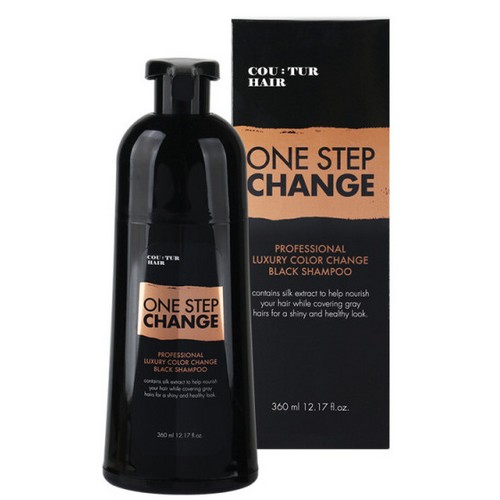 꾸띄르헤어 원스텝 체인지 블랙 염색 샴푸 360ml
