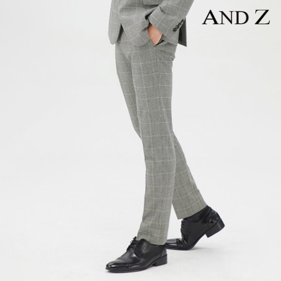 ANDZ 울라이크 체크 패턴 슬림핏 캐주얼 팬츠 BZA3PP1152