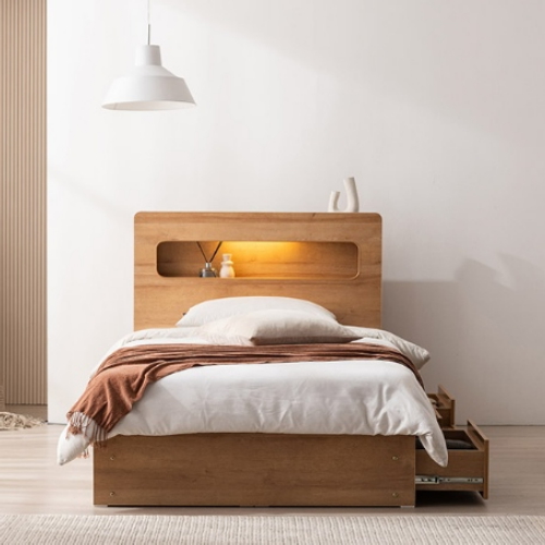 삼익가구 레이즈 4단 수납 LED침대 SS