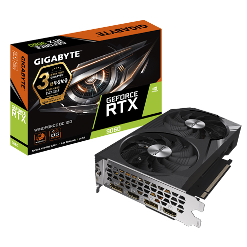 GIGABYTE  지포스 RTX 3060 WINDFORCE OC D6 12GB 제이씨현