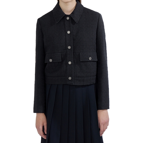 리스트 셔츠형 밴딩 트위드 자켓 TWWJKM70040