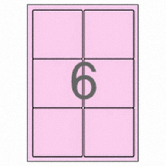 라벨박사 파스텔 컬러 라벨지 분홍 6칸 [20매]