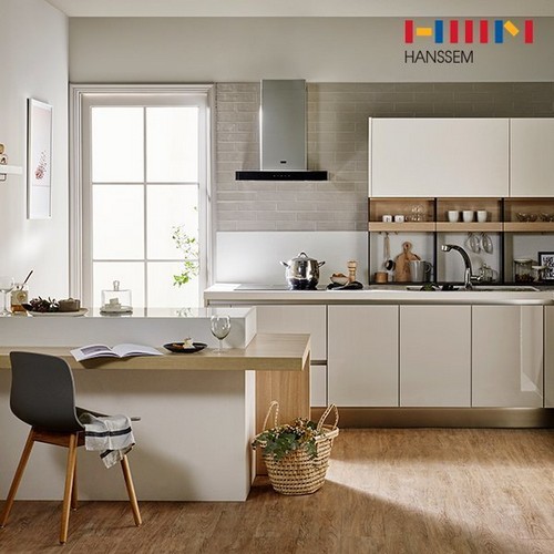 한샘  유로300 도브 ㅡ자 키큰장형