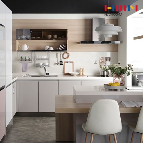 한샘  유로300 도브 ㅡ자 냉장고장형