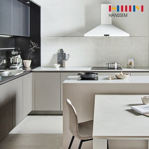 한샘  유로300 레더 ㄱ자 냉장고장형