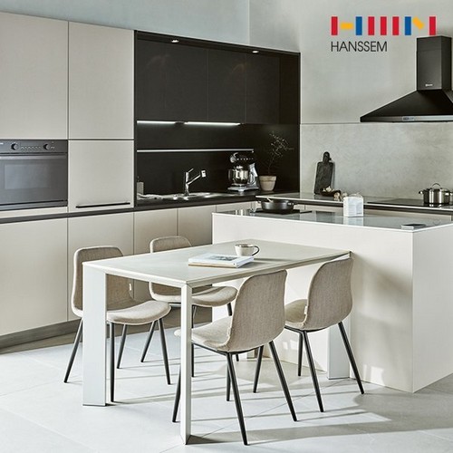 한샘  유로300 레더 ㅡ자 키큰장형