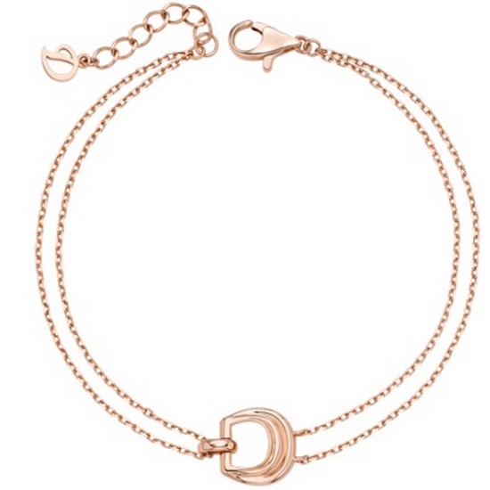 다이아미 임수향착용 아이코닉D링크 14K골드 두줄 체인 팔찌 UGBR0994