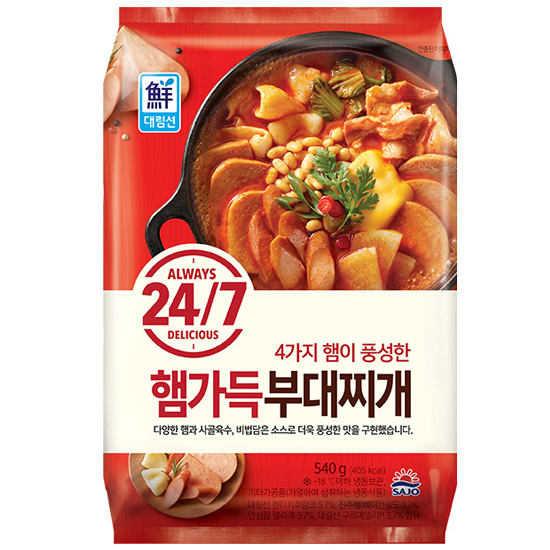 사조대림 대림선 4가지 햄이 풍성한 햄가득 부대찌개 540g