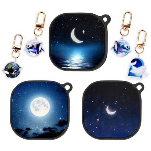 유윈씨앤티 나인어클락 갤럭시 버즈 프로/라이브 달 문 루시드 하늘고래 키링 케이스 상품이미지