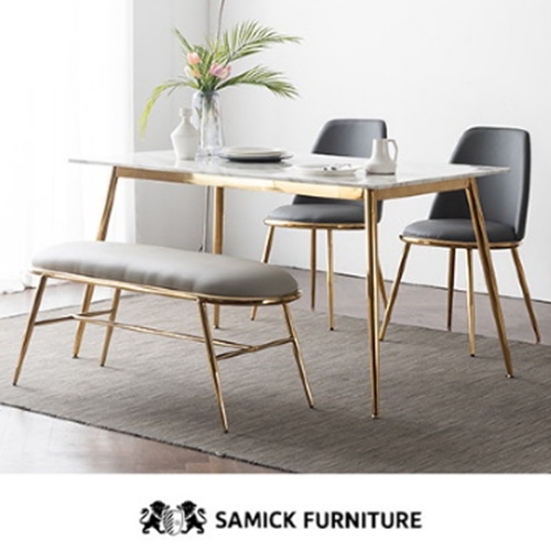  삼익가구 블랑쉬 4인용 대리석 식탁세트 의자2+벤치1 상품이미지