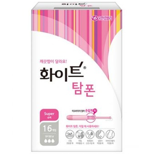화이트 순면 탐폰 슈퍼 16개