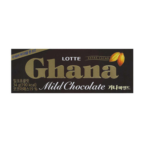 롯데제과  가나 마일드 초콜릿 34g