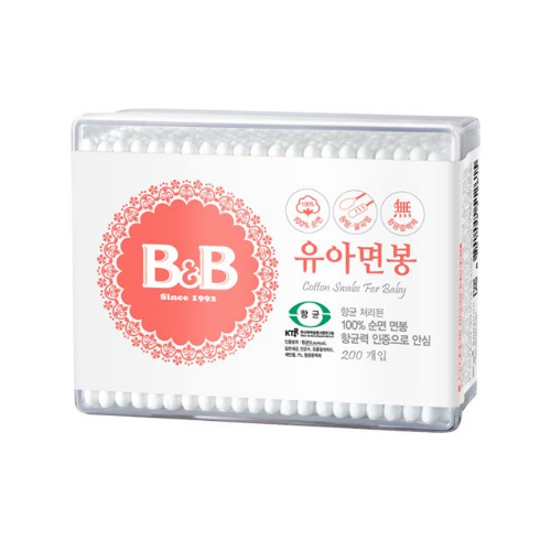 B&B 비앤비 유아용 면봉 사각 200개