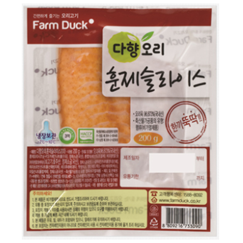 녹차먹여 키운 다향오리 훈제 슬라이스 540g