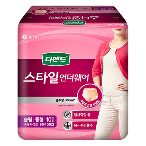 디펜드 스타일 언더웨어 라이트핏 슬림 여성용 중형 10개