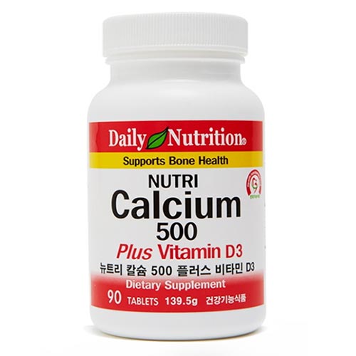 데일리뉴트리션 뉴트리 칼슘500 플러스 비타민D3 90정