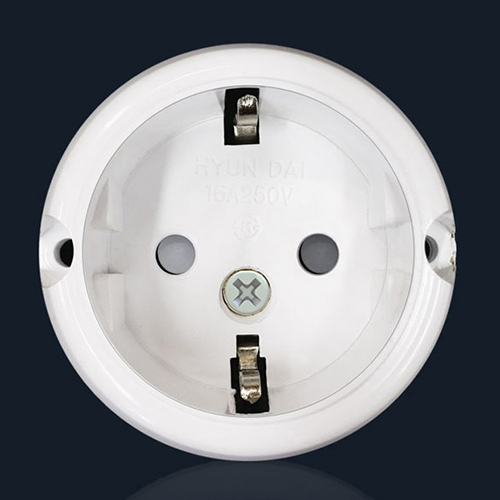 현대일렉트릭  노출 접지 1구 콘센트 PIN형