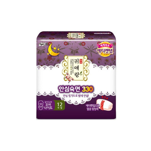 쏘피 귀애랑 안심숙면 330 오버나이트 12개