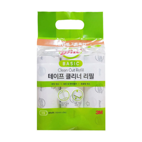 3M 스카치브라이트 대형 베이직 테이프클리너 리필 6롤