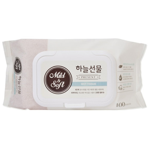 샤인 하늘선물 물티슈 캡형 100매