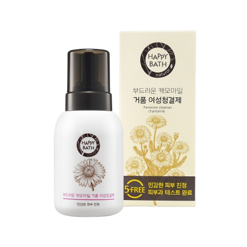  해피바스 부드러운 카모마일 거품 여성 청결제 300ml [5개]