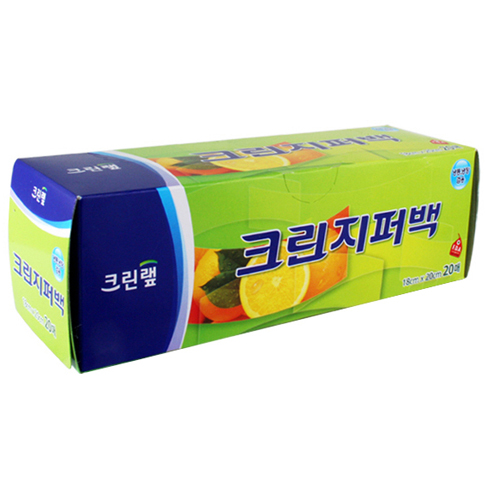 크린랲 크린지퍼백 18x20cm (소) 20매 [30개(600매)]