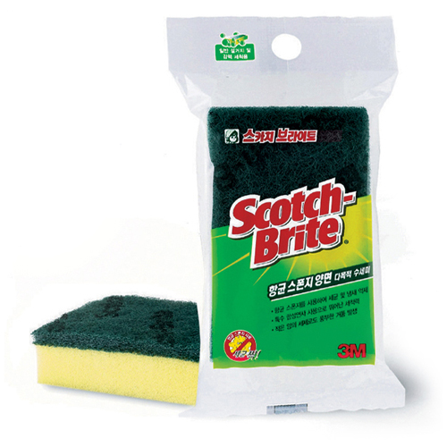 3M 스카치브라이트 항균 스펀지 양면 다목적 수세미 (대)