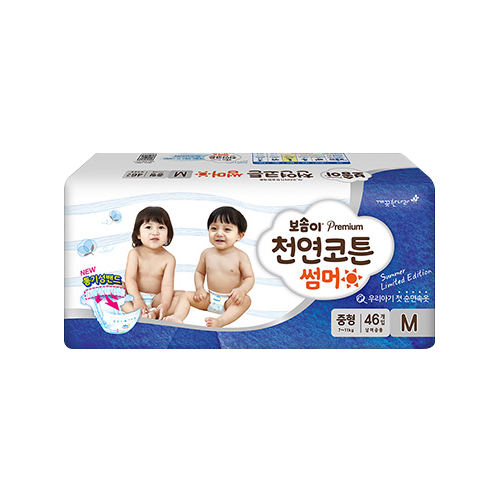  보솜이 2017 프리미엄 천연코튼 썸머 밴드형 중형-공용 [414매]