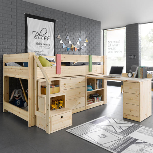 웰하우스  디오 원목 책상서랍 벙커침대 S
