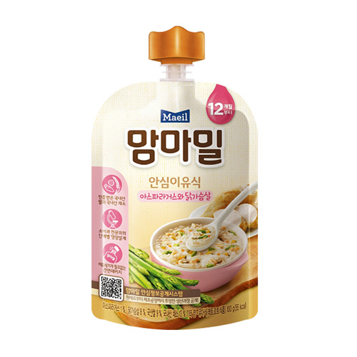매일유업 맘마밀 안심이유식 아스파라거스와 닭가슴살 100g