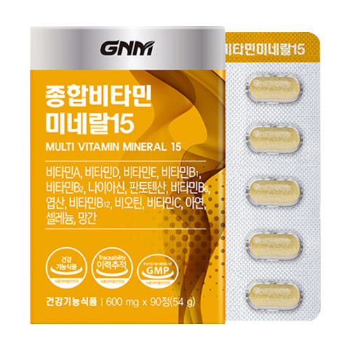 GNM자연의품격 종합비타민 미네랄15 600mg 90정