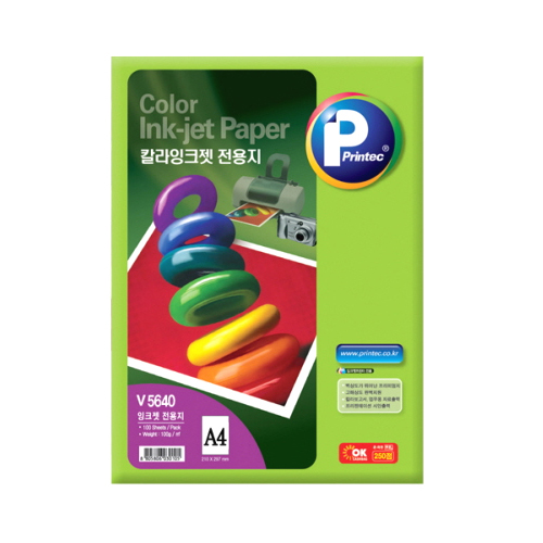 프린텍  칼라잉크젯 전용지 A4 V5640