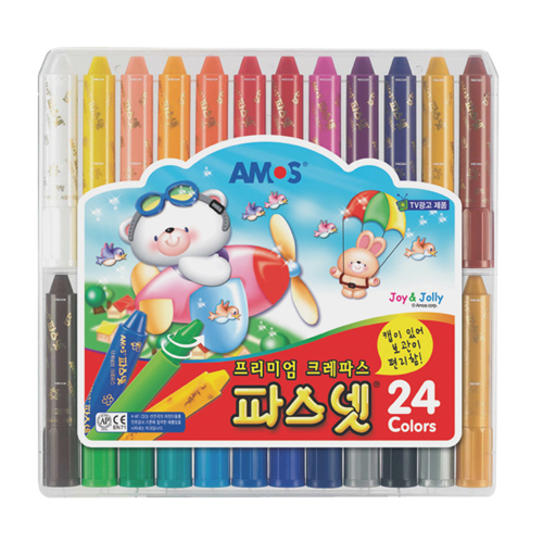 아모스 프리미엄 크레파스 파스넷 [24색]