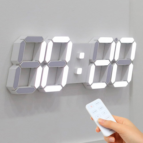 무아스  3D LED 벽시계 빅플러스 화이트