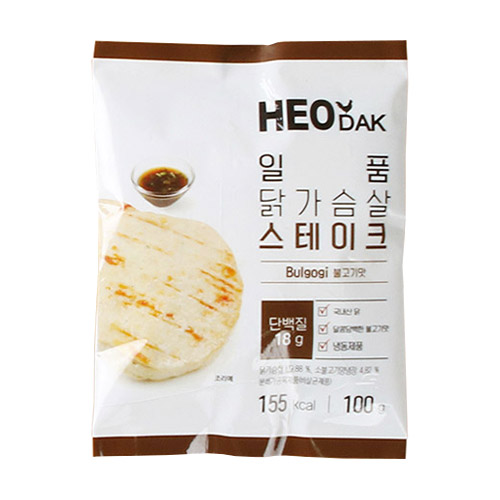허닭  일품 닭가슴살 스테이크 불고기 100g