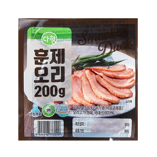 다향오리  슬라이스되어 간편한 다향 훈제오리 200g