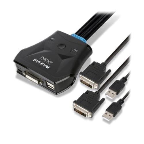 이지넷유비쿼터스 넥스트 2:1 USB DVI 케이블 일체형 KVM 스위치 (NEXT-632DC-KVM)