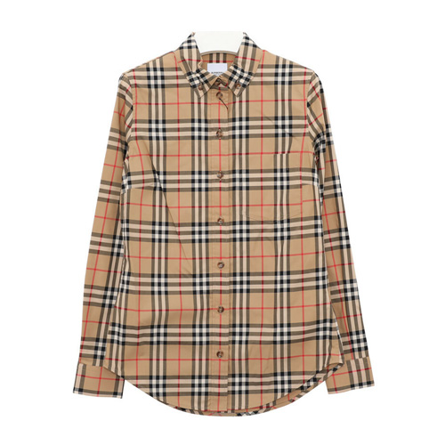 버버리 여성 버튼 다운 칼라 빈티지 체크 스트레치 코튼 셔츠_8022284