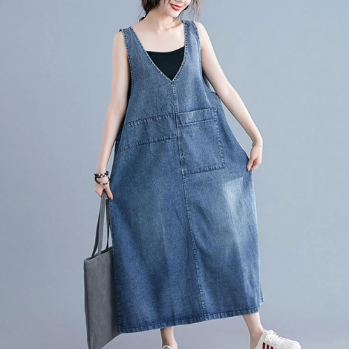 마미누리 빅사이즈 데님원피스 임부청치마