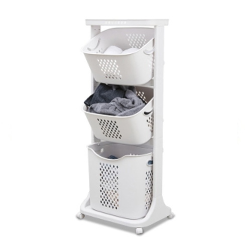 아소리빙 리벤스 스윙 이동식 빨래바구니 3단